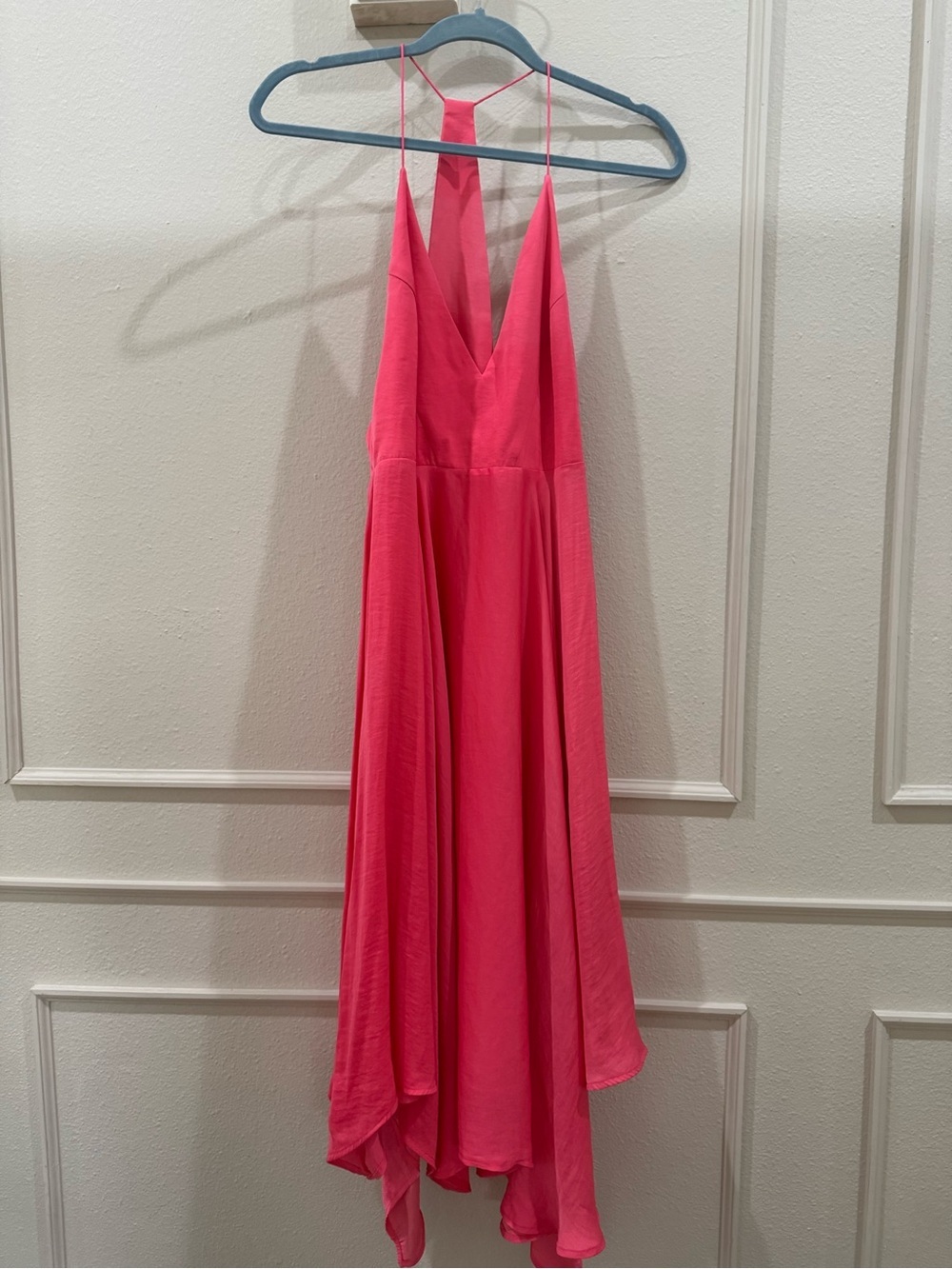 Kimchi Blue Pink handkerchief Spaghetti Strap silky Dress size 0
